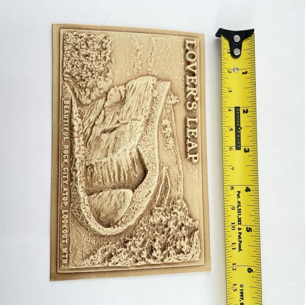 Post Plex 3D Relief Postcard Rock City Gardens Lovers Leap 1958 Eden Plastics TN